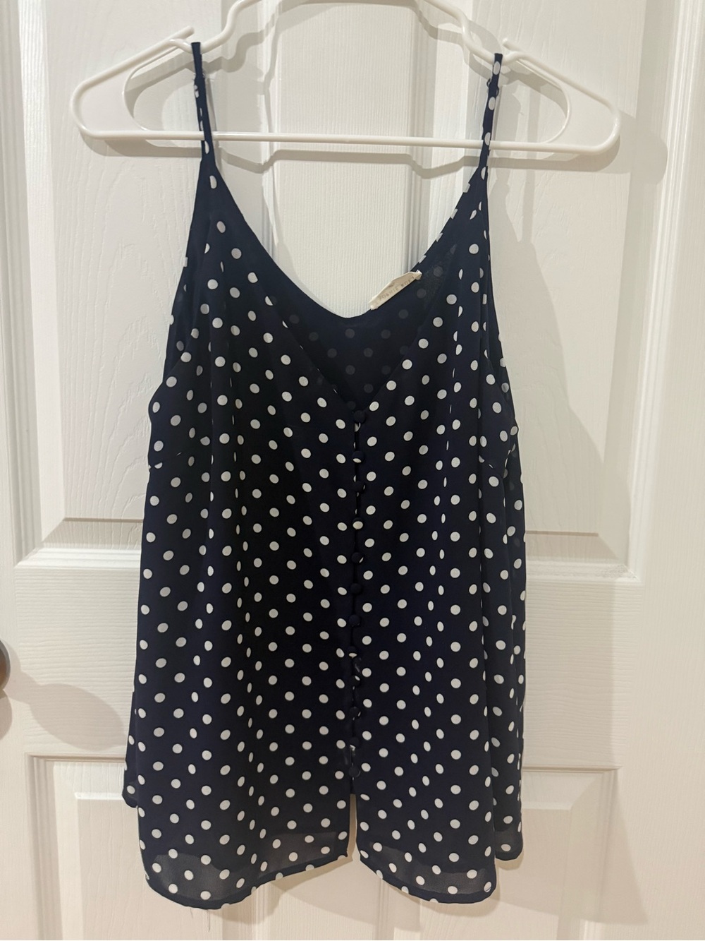 Polka Dot Navy Sleeveless Camisole Top